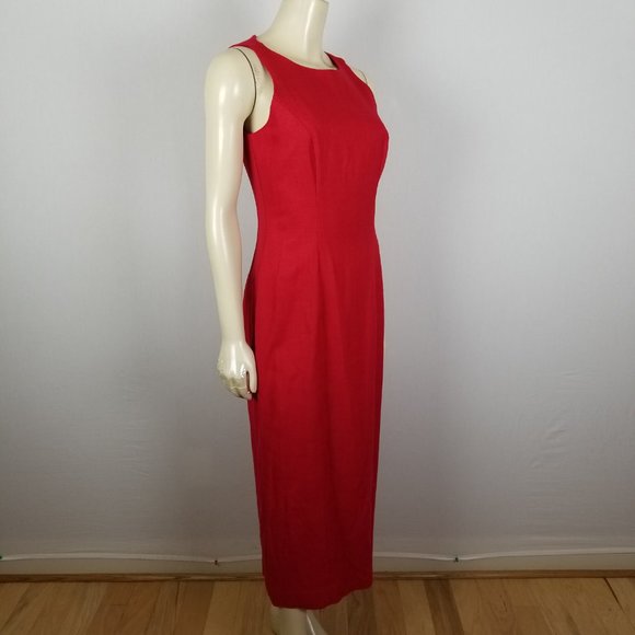 Vintage Jennifer Jeffries red long length open back formal red dress sz 6 - Picture 3 of 8